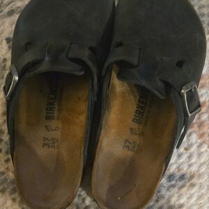 Birkenstock Bostons Black Leather